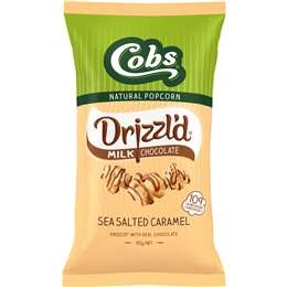 Cobs Drizzl'd Milk Chocolate Sea Salt Caramel Popcorn 110g