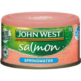 John West Skinless & Boneless Salmon In Springwater 95g