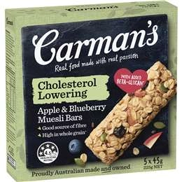 Carman's Cholesterol Lowering Apple & Blueberry Muesli Bars 5 Pack