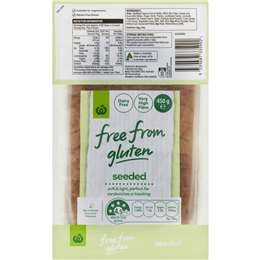 Woolworths Free From Gluten Seeded Bread Loaf 450g