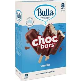 Bulla Choc Bars Vanilla 8 Pack