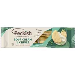 Peckish Rice Crackers Sour Cream & Chives 90g