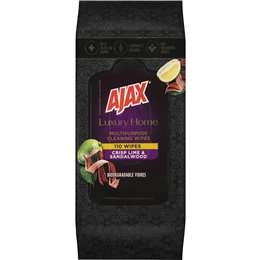 Ajax Luxury Home Cleaning Wipes Crisp Lime & Sandalwood 110 Pack