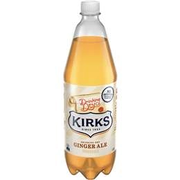 Kirks Dry Drinking Ginger Ale Soft Drink Bottle 1.25l