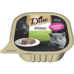 Dine Kitten With Tender Chicken Wet Cat Food Tray 85g