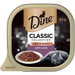 Dine Wet Cat Food Cuts In Gravy With Lamb Tray 85g