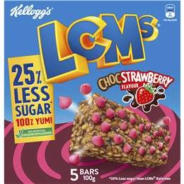 Kellogg's Lcm's 25% Less Sugar Choc Strawberry Bars 5 Pack