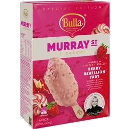 Bulla Murray St Ice Creams Berry Rebellion Tart 4 Pack