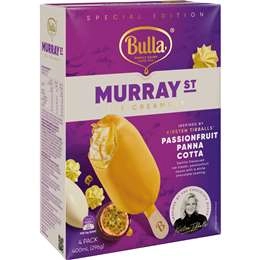 Bulla Murray St Ice Creams Passionfruit Panna Cotta 4 Pack
