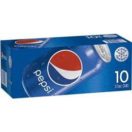 Pepsi Cola Soft Drink Cans Multipack  375ml X 10 Pack