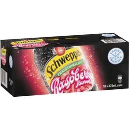 Schweppes Traditional Raspberry Soft Drink Cans Multipack 375ml X 10 Pack