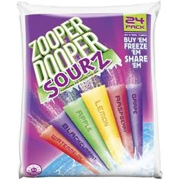Zooper Dooper Ice Blocks Sourz 24x70ml