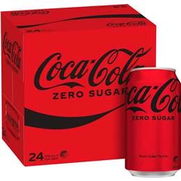 Coca - Cola Zero Sugar Soft Drink Multipack Cans 24 X 375ml