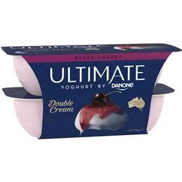 Ultimate Danone Double Cream Yoghurt Black Cherry 115g X 4 Pack