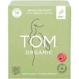 Tom Organic Pads Regular Ultra Thin 10 Pack