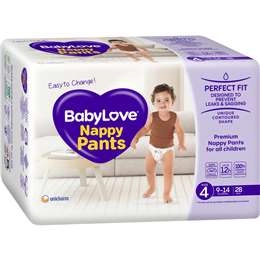 Babylove Nappy Pants Size 4 (9-14kg) 28 Pack