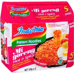 Indomie Hot & Spicy Noodles 5pk 400g
