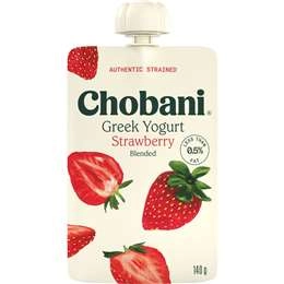 Chobani Strawberry Greek Yogurt Pouch  140g