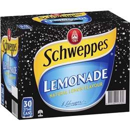 Schweppes Lemonade Soft Drink Cans Multipack 375ml X 30 Pack