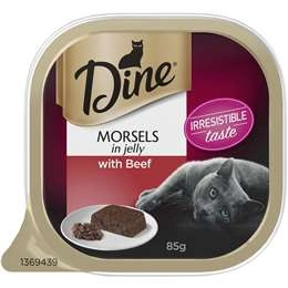 Dine Morsels In Jelly With Beef Wet Cat Food Tray 85g