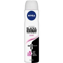 Nivea Black&white Invisible Aerosol Antiperspirant Deodorant 250ml