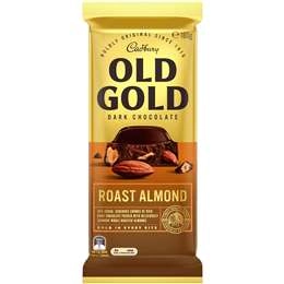 Cadbury Old Gold Roast Almond Dark Chocolate Block 180g