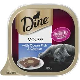Dine Mousse With Ocean Fish & Cheese Wet Cat Food Tray 85g