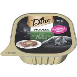 Dine Mousse With Tender Chicken & Cheese Wet Cat Food Tray 85g