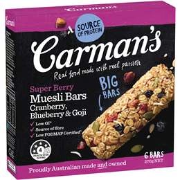 Carman's Super Berry Muesli Bars 6 Pack