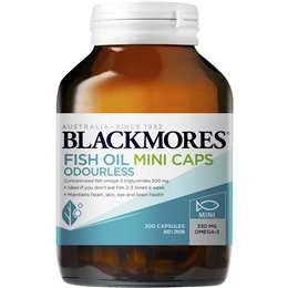 Blackmores Odourless Fish Oil 1000mg Omega-3 Mini Capsules 200 Pack