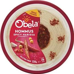 Obela Spicy Harissa Garnished Hommus 220g
