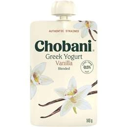 Chobani Vanilla Greek Yogurt Pouch  140g
