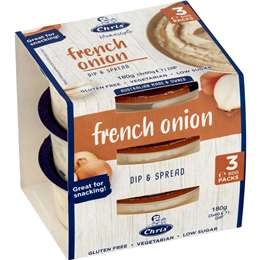 Chris' Dips French Onion  60g X3 Pack