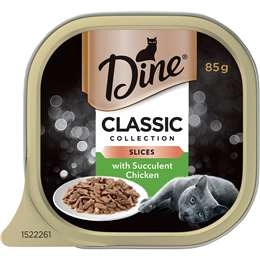 Dine Slices With Succulent Chicken Wet Cat Food Tray 85g