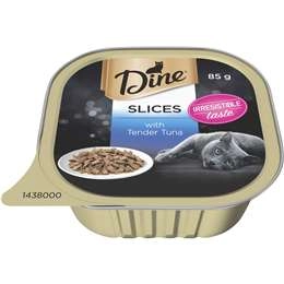 Dine Slices With Tender Tuna Wet Cat Food Tray 85g