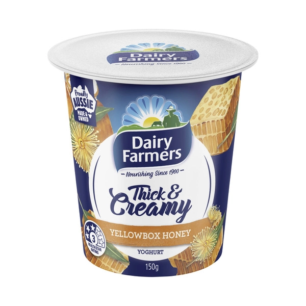 Dairy Farmers Thick & Creamy Yoghurt Yellow Box Honey 150g