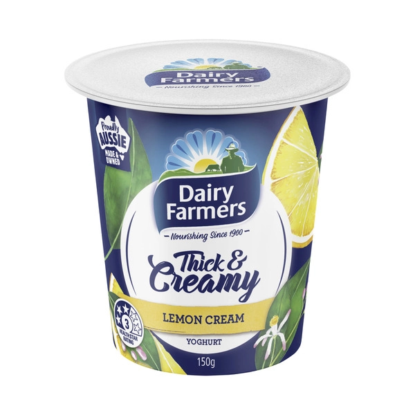 Dairy Farmers Thick & Creamy Lemon Cream Yoghurt 150g