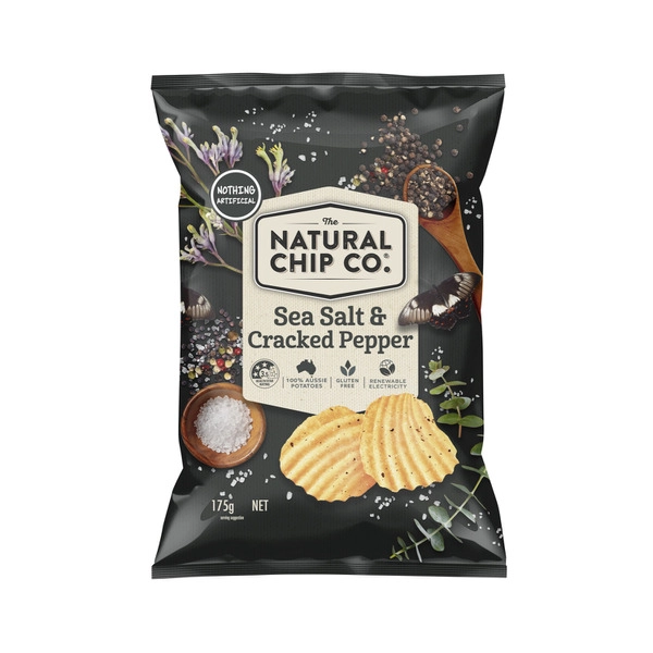 Natural Chip Co. Sea Salt & Cracked Pepper Potato Chips 175g