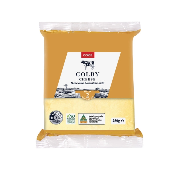 Coles Colby Cheese Block 250g