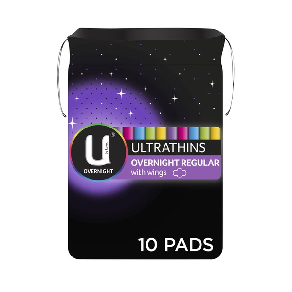 U by Kotex Overnight Ultrathin Pads with Wings 10 pack