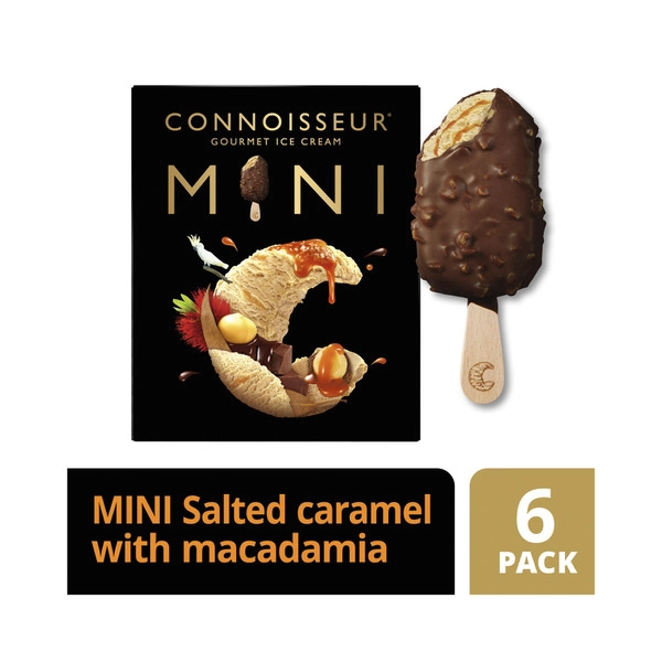 Connoisseur Murray River Salted Caramel & Macadamia Mini Ice Cream 6 Pack 360mL