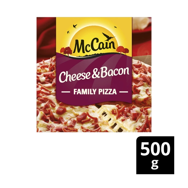 McCain Frozen Cheese & Bacon Family Pizza 500g