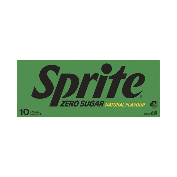 Sprite Zero Sugar Lemonade Soft Drink Multipack Cans 10x375mL 10 pack