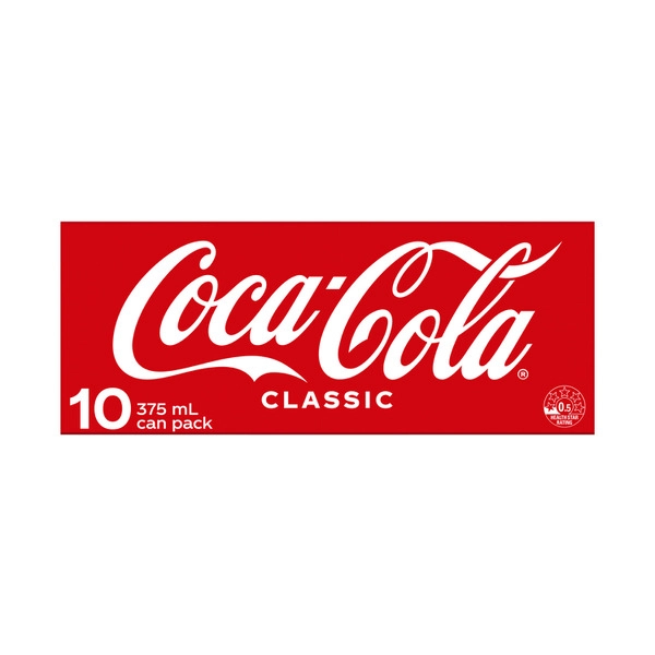 Coca-Cola Classic Soft Drink Multipack Cans 10x375mL 10 pack