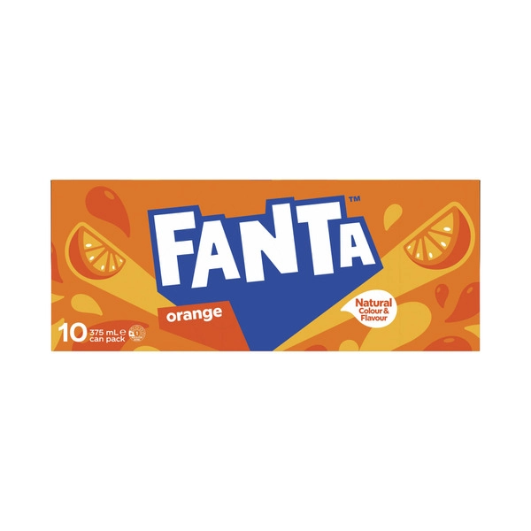 Fanta Orange Soft Drink 10x375mL 10 pack
