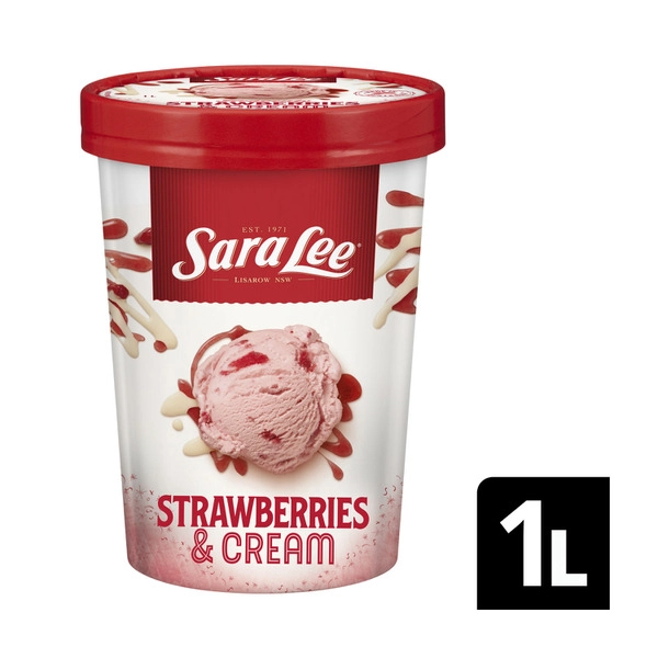 Sara Lee Strawberries & Cream Ice Cream Tub 1L