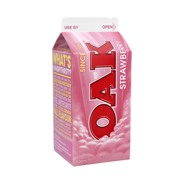 Oak Strawberry Flavoured Milk 600mL