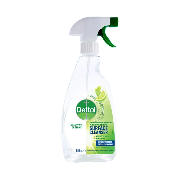 Dettol Multipurpose Antibacterial Disinfectant Surface Cleaning Trigger Spray Lime and Mint 500mL