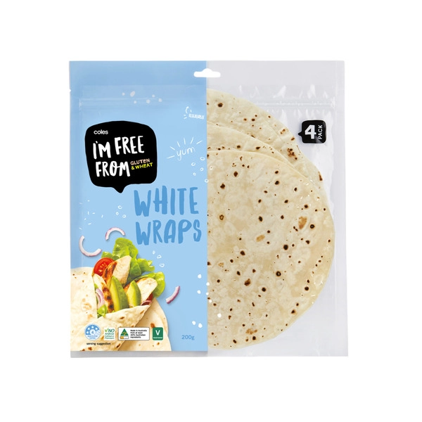 Coles I'M Free From White Wraps 200g