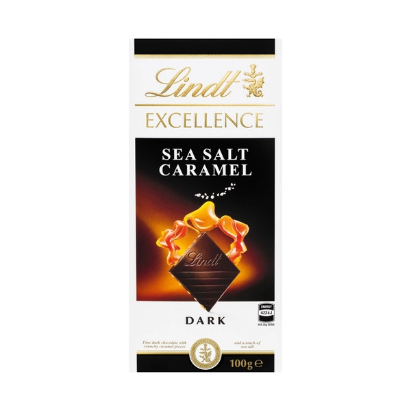 Lindt Excellence Sea Salt Caramel Dark Chocolate Block 100g